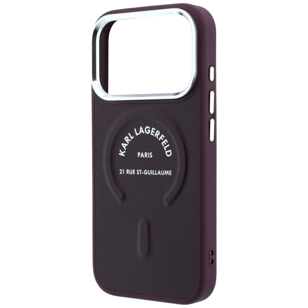 MagSafe Case for Apple iPhone 18 Pro Max / 17 Pro Max, Karl Lagerfeld, Ring Karl RSG Logo, Burgundy