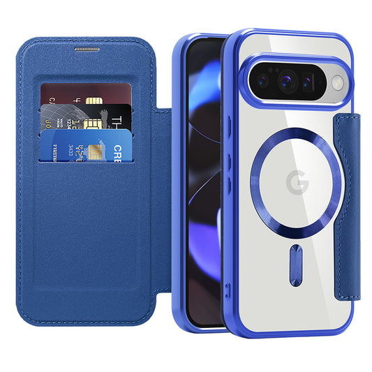 MagSafe Case for Google Pixel 10 Pro / 10, Techsuit, SmartMag Book, Blue