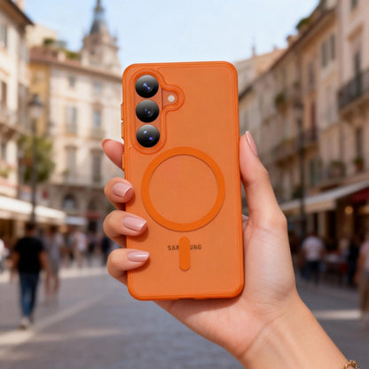 MagSafe Case for Samsung Galaxy S26 S942, Tech-Protect, Magmat, Matte Orange