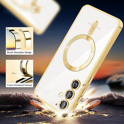 MagSafe Case for Samsung Galaxy A07 4G A075, Techsuit, Luxury Crystal, Silver