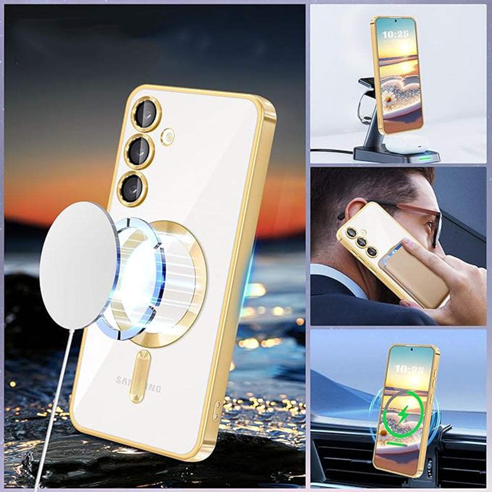 MagSafe Case for Samsung Galaxy A15 5G A156 / A15 A155, Techsuit, Luxury Crystal, Light Green