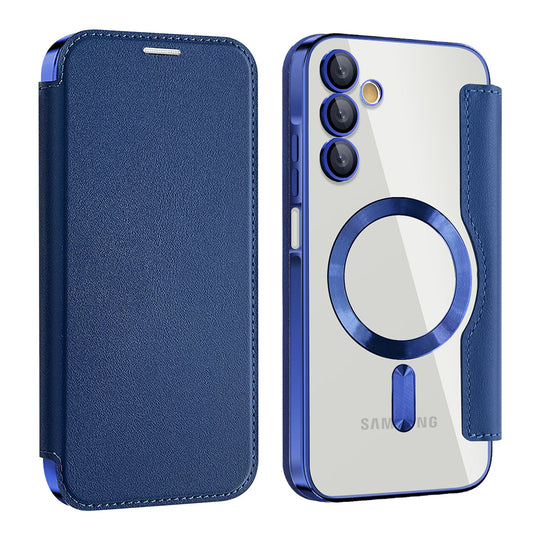 MagSafe Case for Samsung Galaxy A15 5G A156 / A15 A155, Techsuit, SmartMag Book, Blue