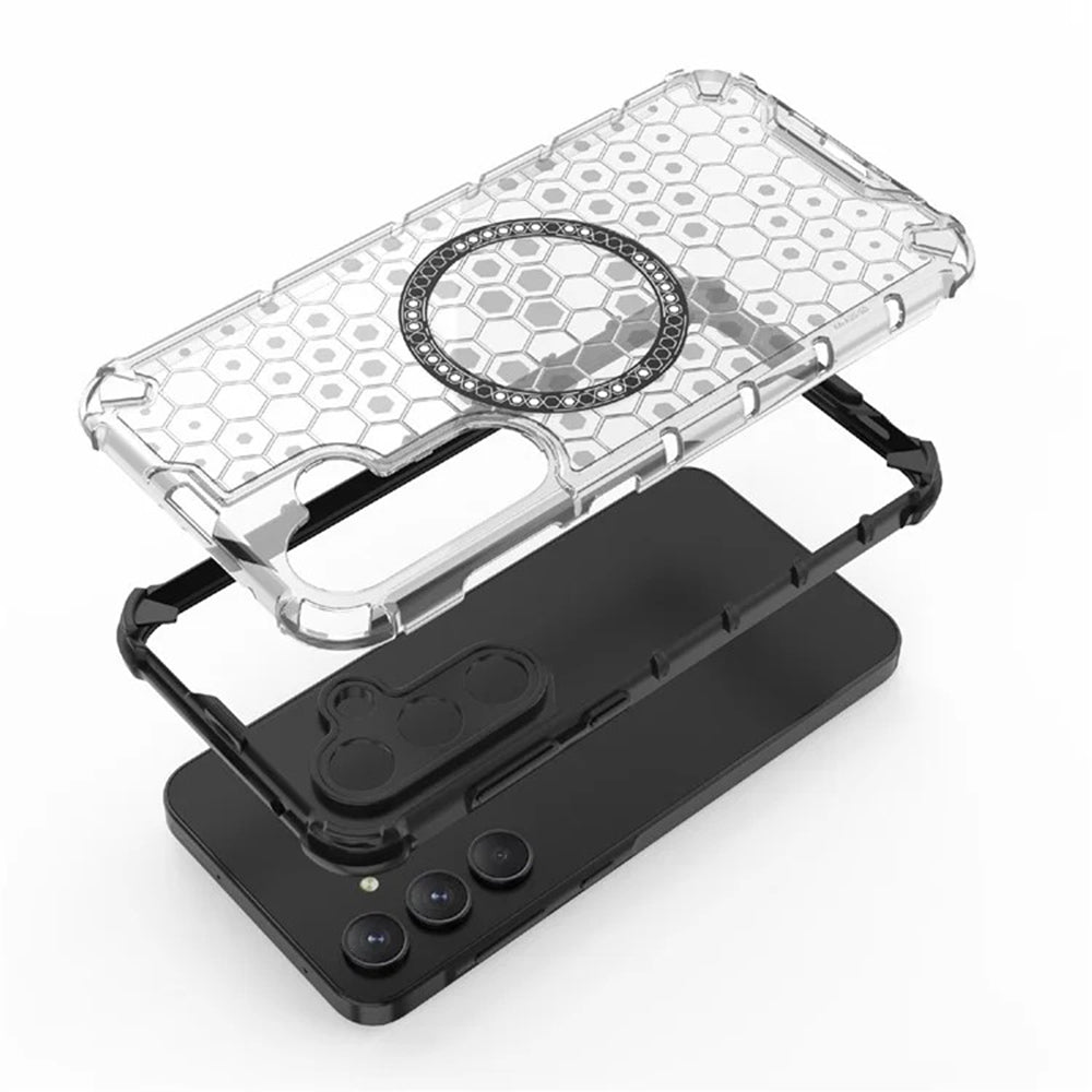MagSafe Case for Samsung Galaxy A55 5G A556, Techsuit, HoneyComb Shield, White