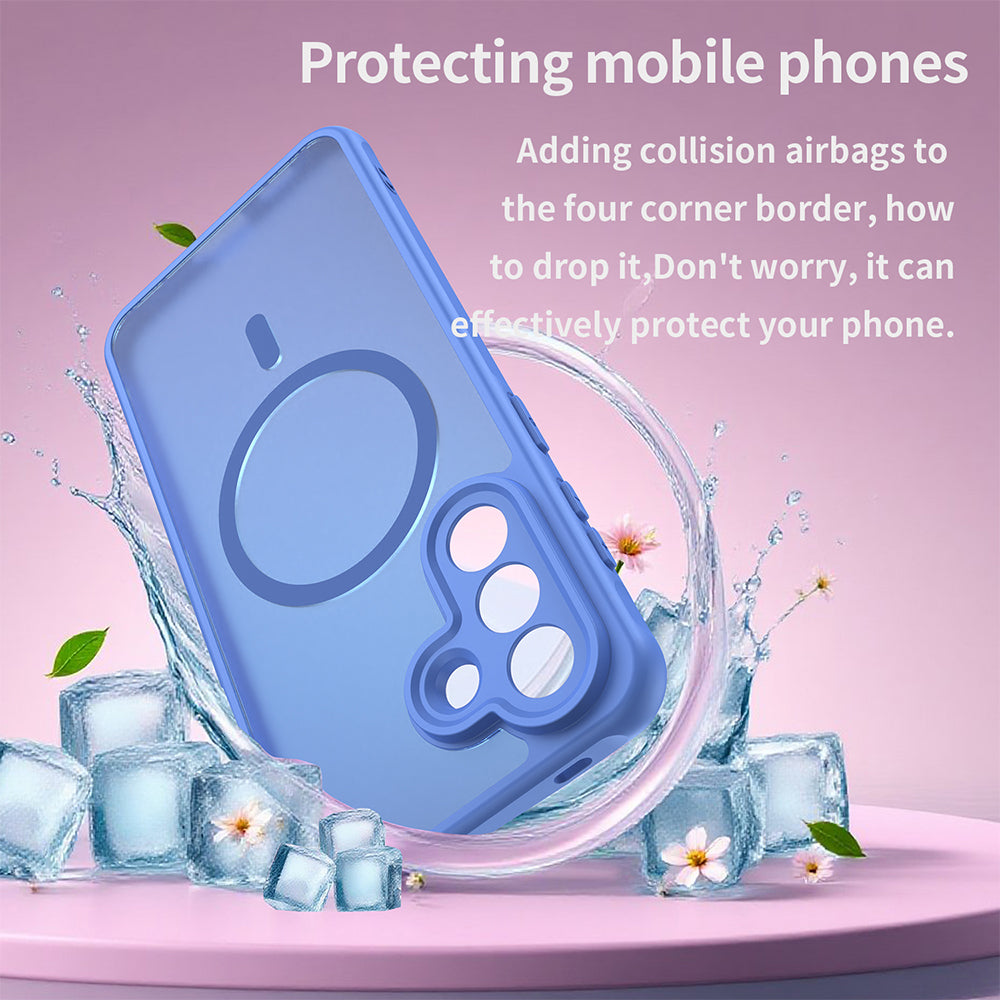 MagSafe Case for Samsung Galaxy A56 A566, Techsuit, HaloFrost II, Blue