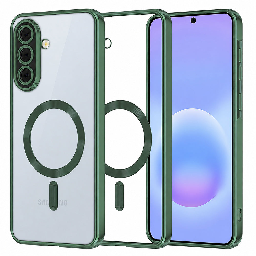 MagSafe Case for Samsung Galaxy A57 5G, Techsuit, Luxury Crystal, Dark Green