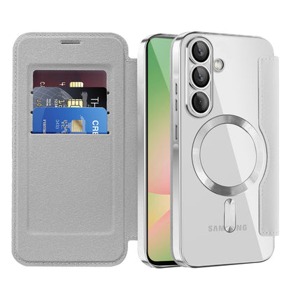 MagSafe Case for Samsung Galaxy A57 5G, Techsuit, SmartMag Book, Gray