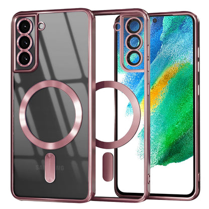 MagSafe Case for Samsung Galaxy S21 FE 5G G990, Techsuit, Luxury Crystal, Pink