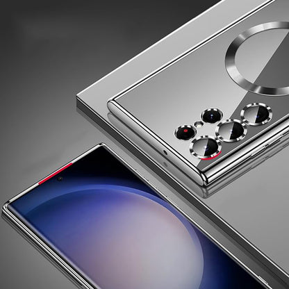 MagSafe Case for Samsung Galaxy S21 Ultra 5G G998, Techsuit, Luxury Crystal, Silver