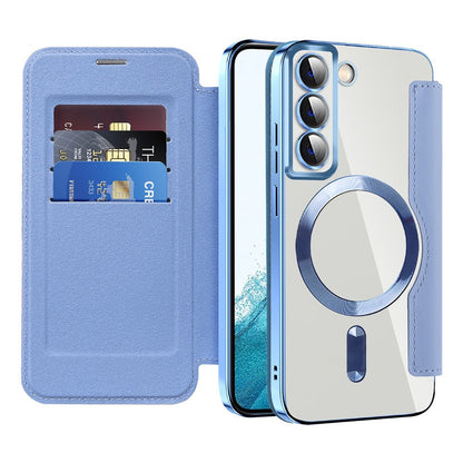 MagSafe Case for Samsung Galaxy S22 5G S901, Techsuit, SmartMag Book, Blue
