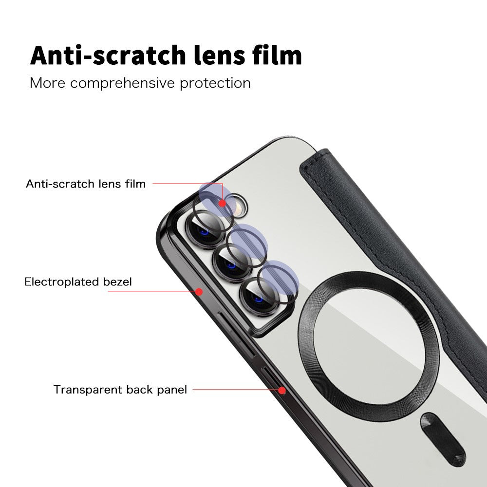 MagSafe Case for Samsung Galaxy S22 5G S901, Techsuit, SmartMag Book, Black