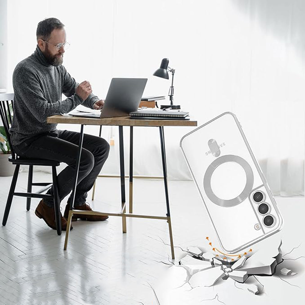 MagSafe Case for Samsung Galaxy S22+ 5G S906, Techsuit, Luxury Crystal, Pink