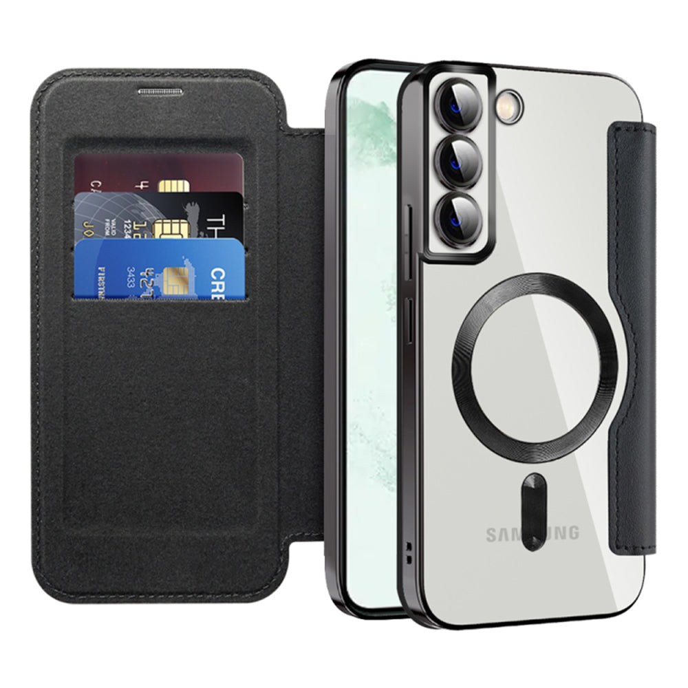 MagSafe Case for Samsung Galaxy S22+ 5G S906, Techsuit, SmartMag Book, Black