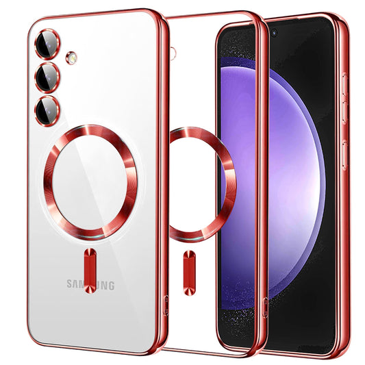MagSafe Case for Samsung Galaxy S23 FE S711, Techsuit, Luxury Crystal, Red