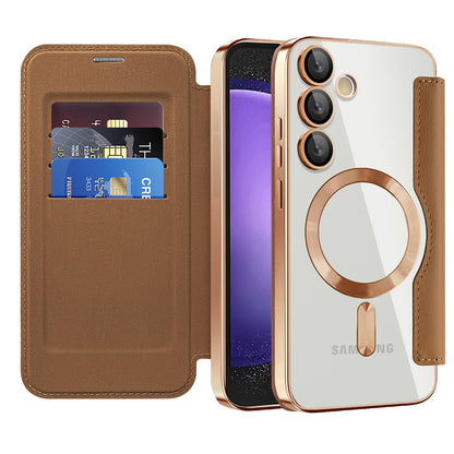 MagSafe Case for Samsung Galaxy S23 FE S711, Techsuit, SmartMag Book, Brown