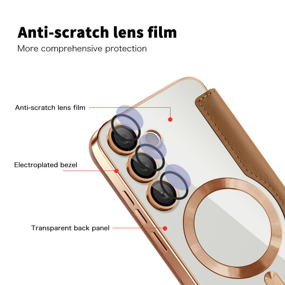 MagSafe Case for Samsung Galaxy S23 FE S711, Techsuit, SmartMag Book, Brown