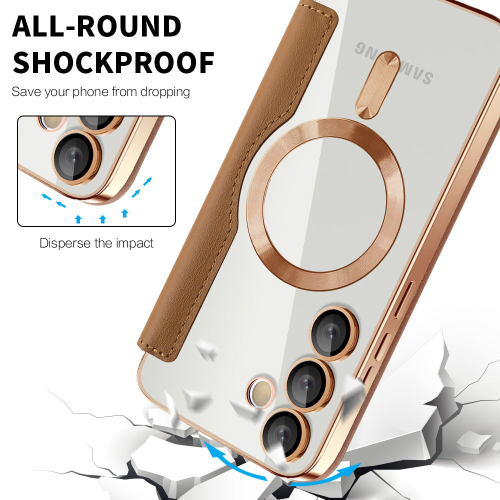 MagSafe Case for Samsung Galaxy S23 FE S711, Techsuit, SmartMag Book, Brown