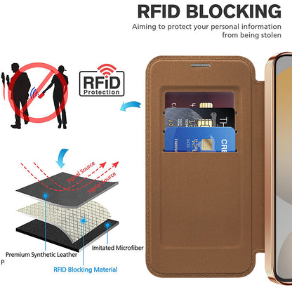 MagSafe Case for Samsung Galaxy S23 FE S711, Techsuit, SmartMag Book, Brown