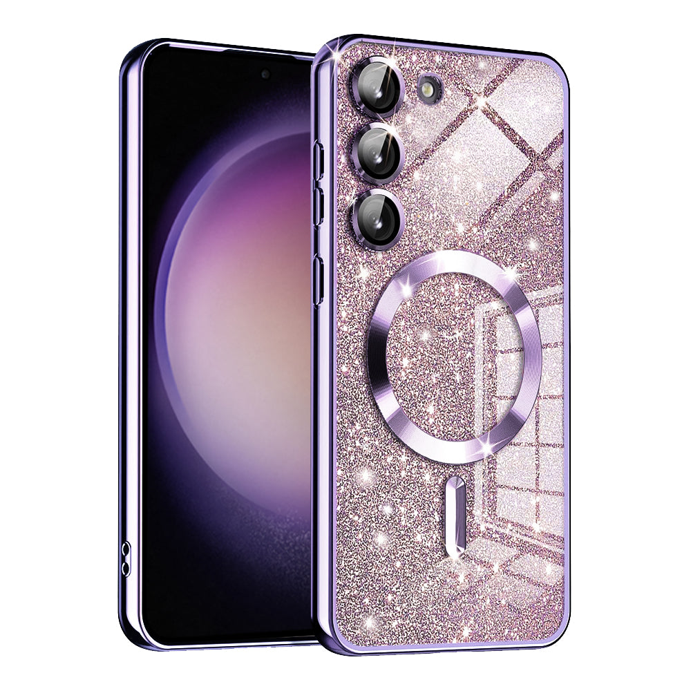 MagSafe Case for Samsung Galaxy S23+ S916, Techsuit, Luxury Glitter, Light Purple