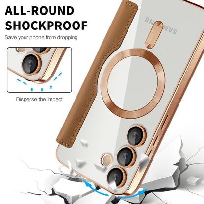 MagSafe Case for Samsung Galaxy S23+ S916, Techsuit, SmartMag Book, Brown
