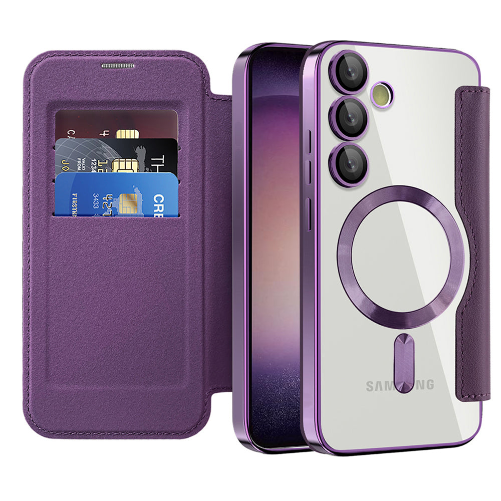 MagSafe Case for Samsung Galaxy S23+ S916, Techsuit, SmartMag Book, Purple