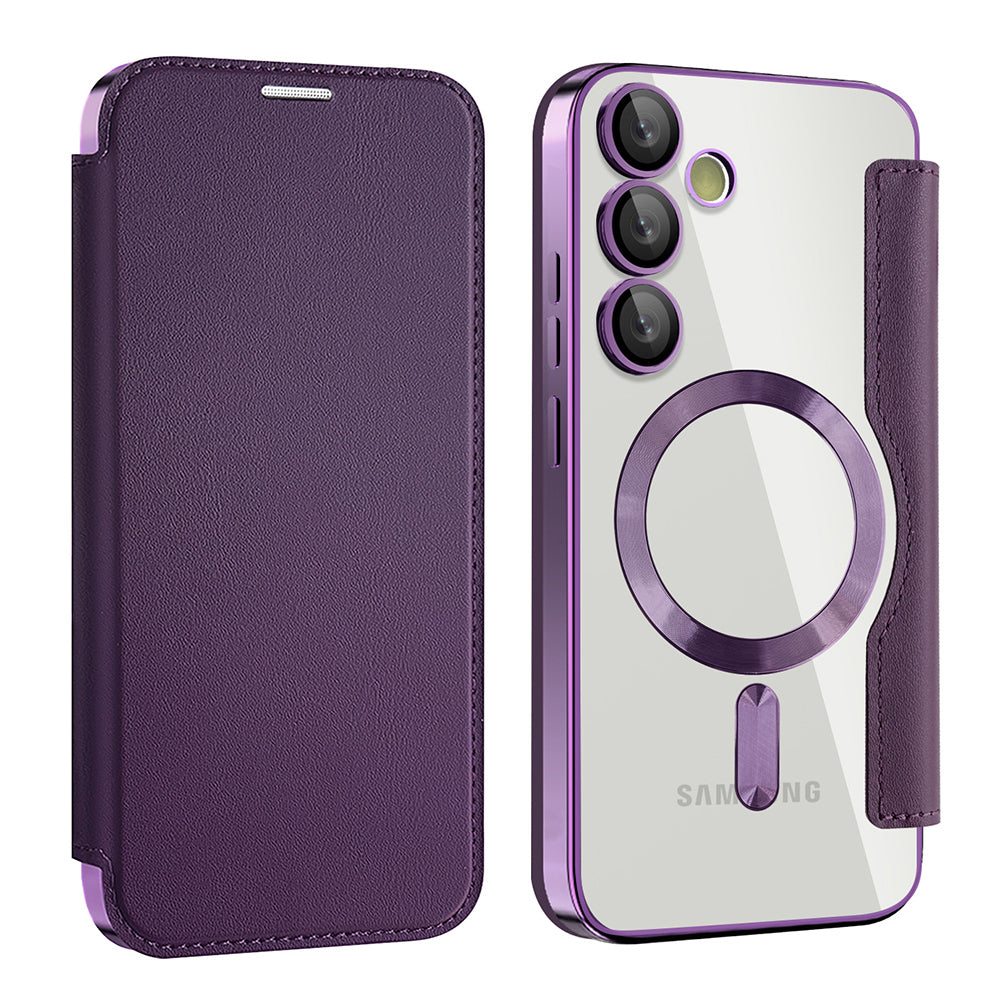 MagSafe Case for Samsung Galaxy S23+ S916, Techsuit, SmartMag Book, Purple