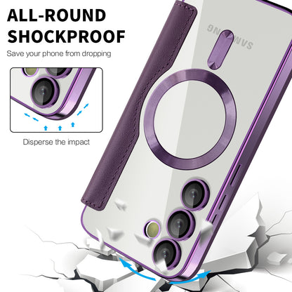 MagSafe Case for Samsung Galaxy S23+ S916, Techsuit, SmartMag Book, Purple