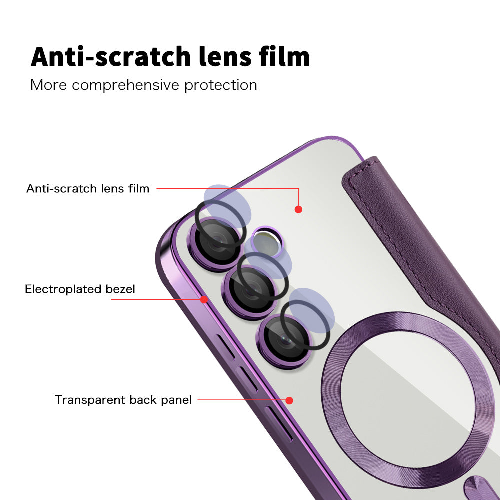 MagSafe Case for Samsung Galaxy S23+ S916, Techsuit, SmartMag Book, Purple