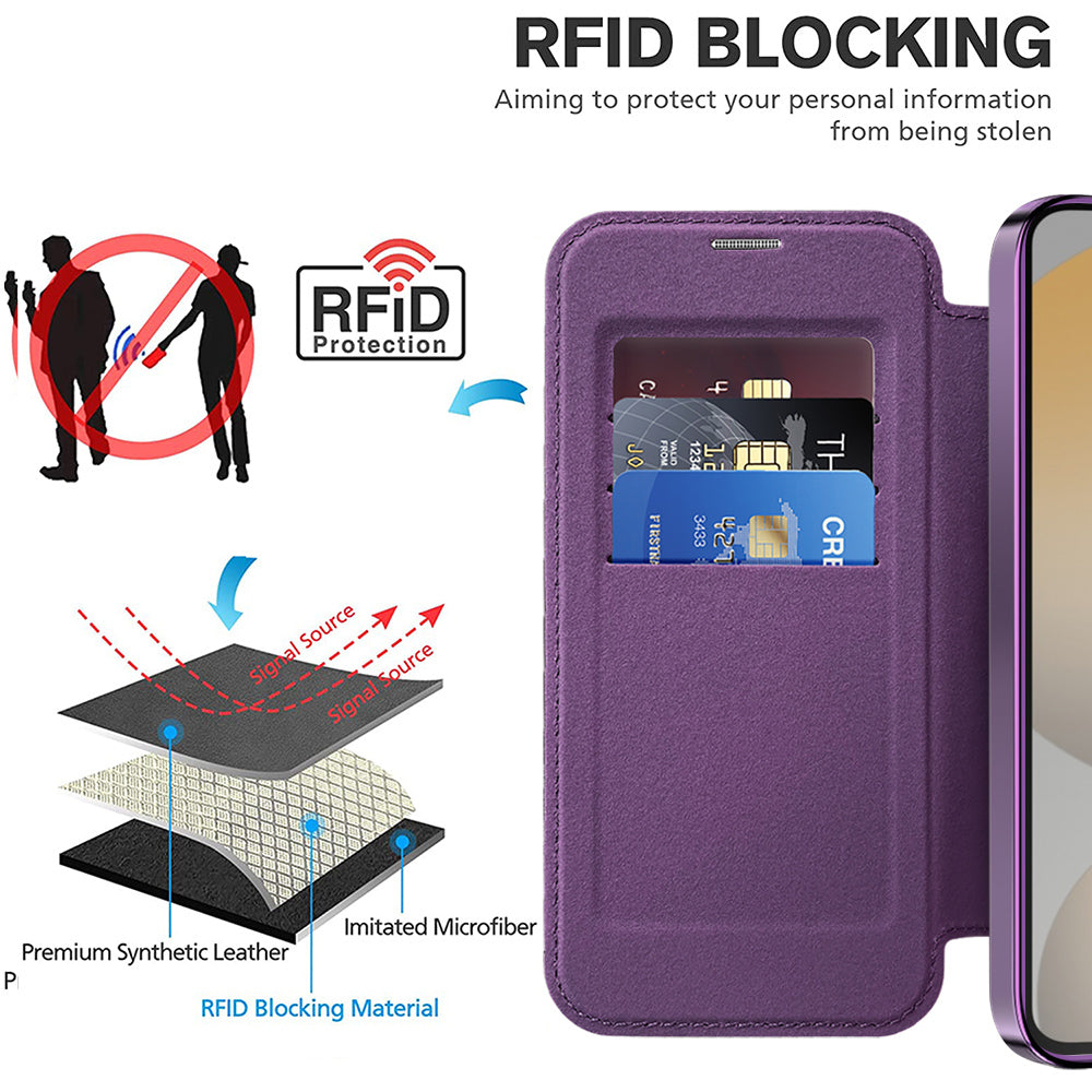 MagSafe Case for Samsung Galaxy S23+ S916, Techsuit, SmartMag Book, Purple