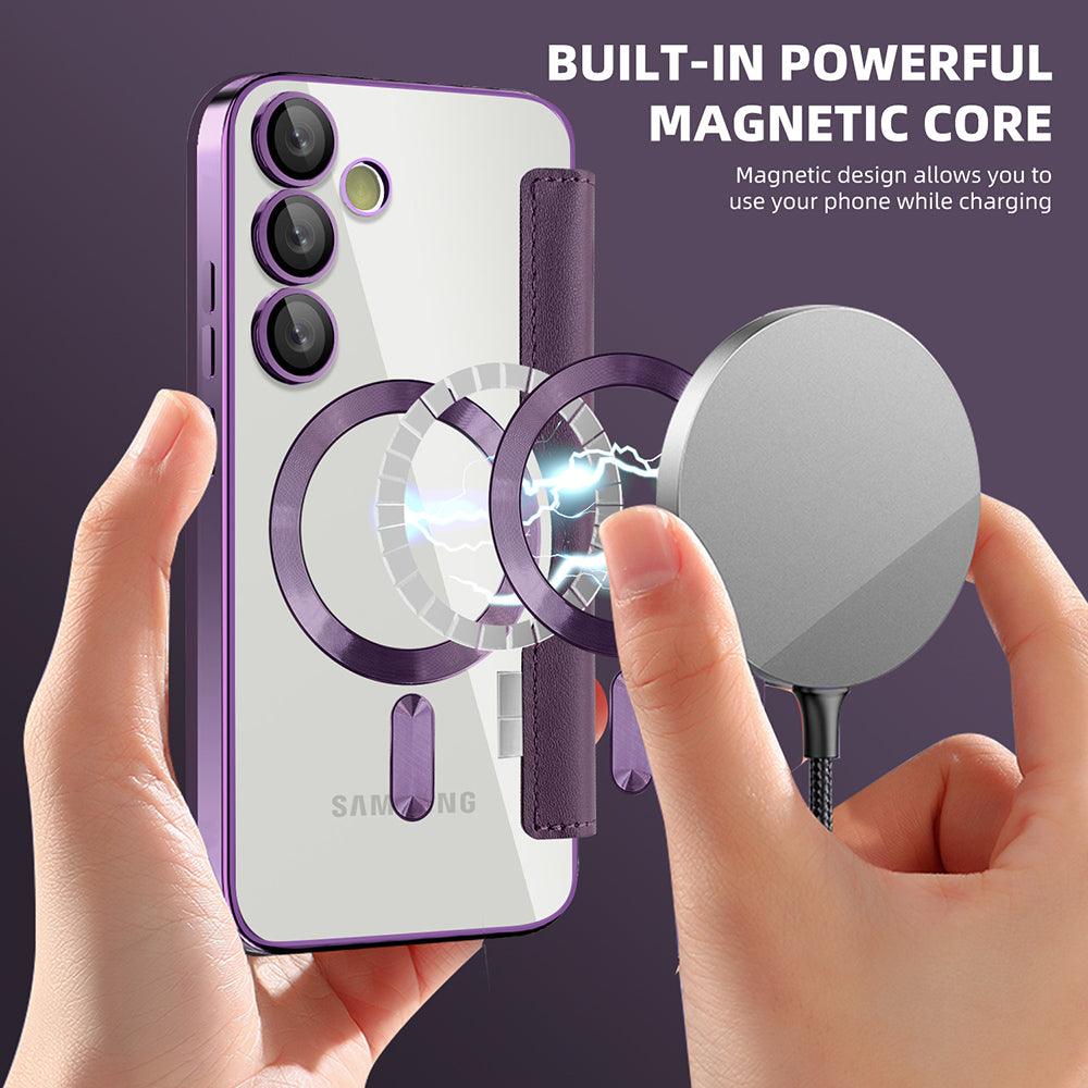 MagSafe Case for Samsung Galaxy S23+ S916, Techsuit, SmartMag Book, Purple