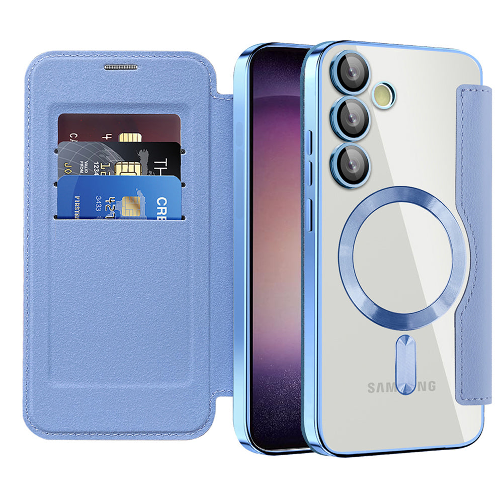 MagSafe Case for Samsung Galaxy S23 S911, Techsuit, SmartMag Book, Blue