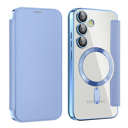 MagSafe Case for Samsung Galaxy S23 S911, Techsuit, SmartMag Book, Blue