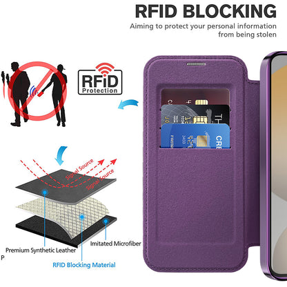 MagSafe Case for Samsung Galaxy S23 S911, Techsuit, SmartMag Book, Purple
