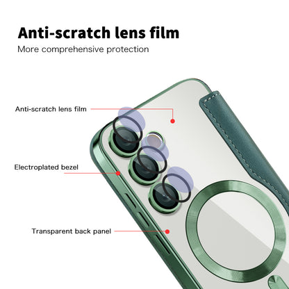 MagSafe Case for Samsung Galaxy S23 S911, Techsuit, SmartMag Book, Green