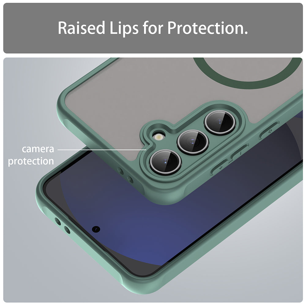 MagSafe Case for Samsung Galaxy S24 FE S721, Techsuit, HaloFrost II, Green