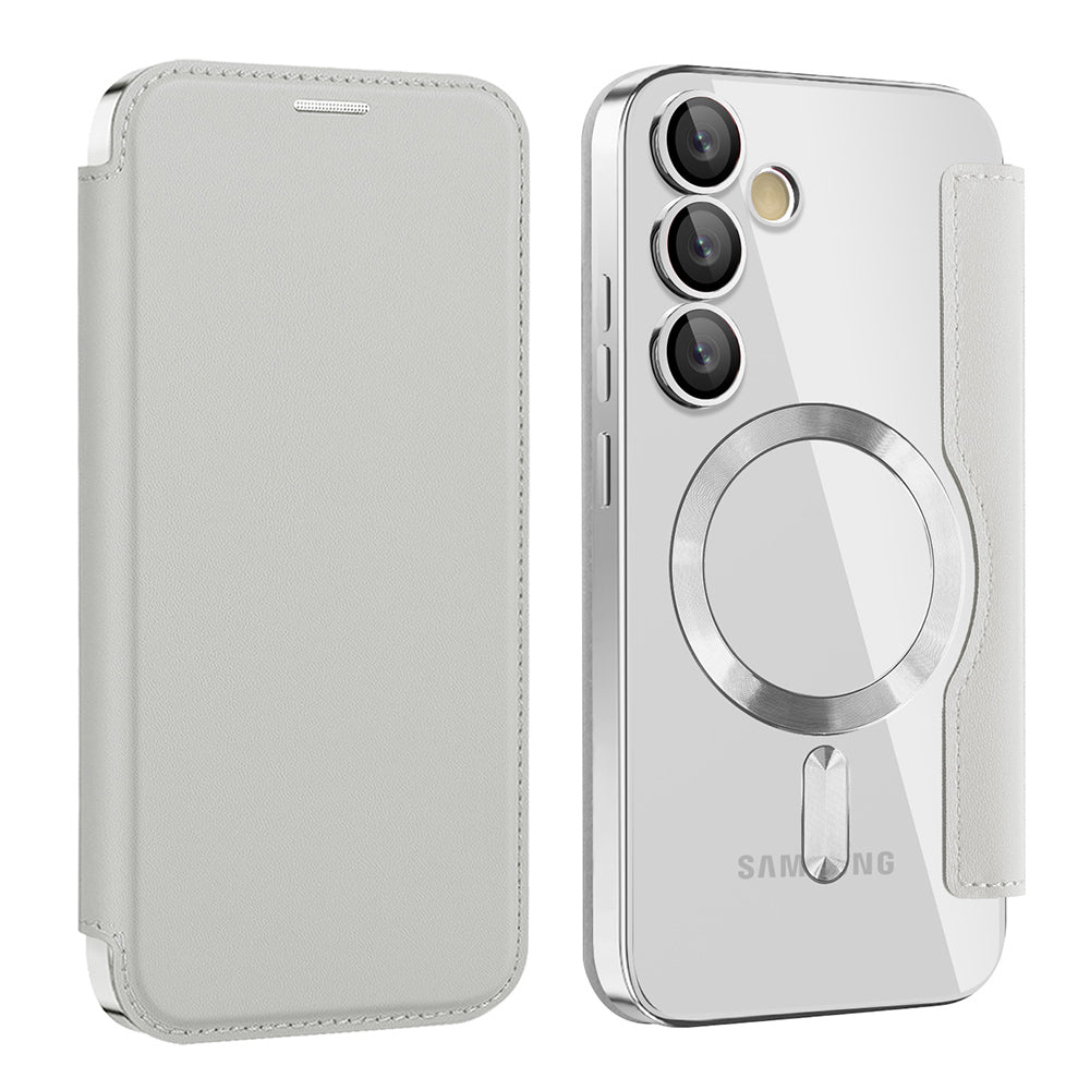 MagSafe Case for Samsung Galaxy S24+ S926, Techsuit, SmartMag Book, Gray