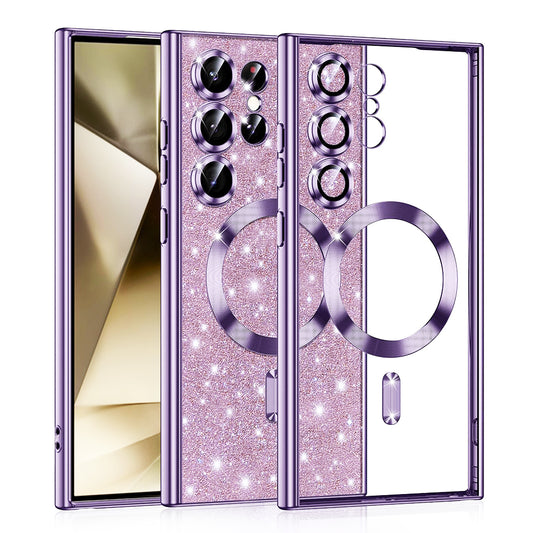 MagSafe Case for Samsung Galaxy S24 Ultra S928, Techsuit, Luxury Glitter, Light Purple