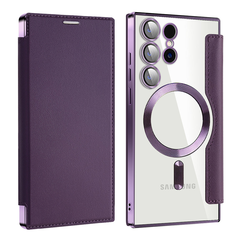 MagSafe Case for Samsung Galaxy S24 Ultra S928, Techsuit, SmartMag Book, Purple
