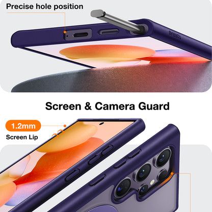 MagSafe Case for Samsung Galaxy S24 Ultra S928, Torras, Ostand Spin, Purple