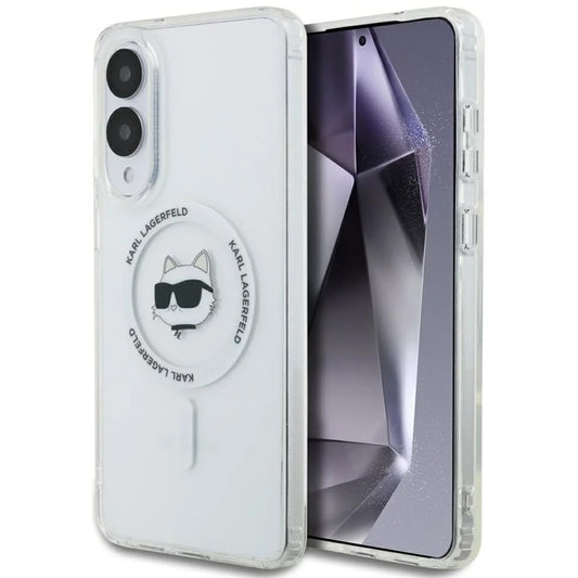 MagSafe Case for Samsung Galaxy S25 Edge S937, Karl Lagerfeld, IML Choupette's Head, White