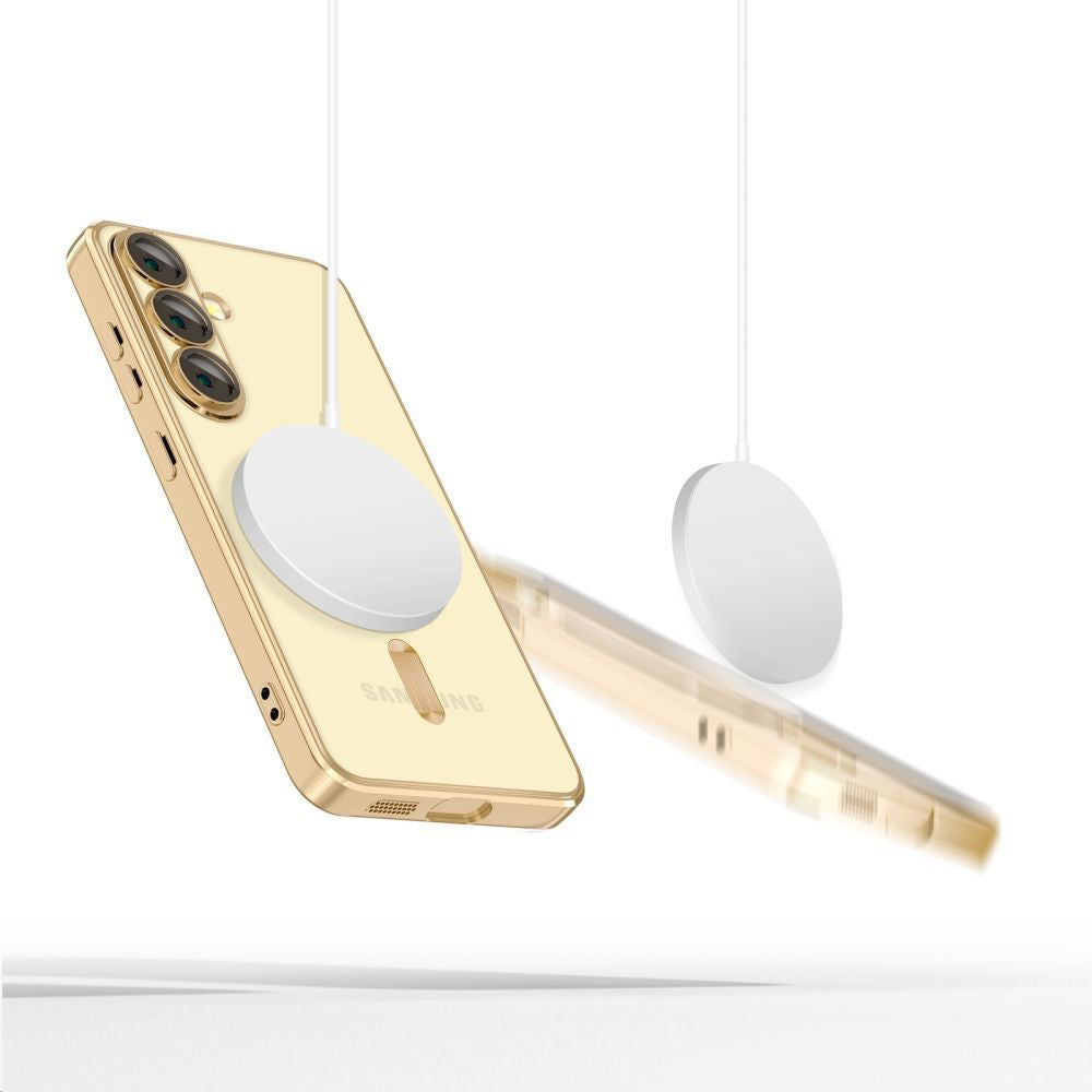 MagSafe Case for Samsung Galaxy S25 Edge S937, Techsuit, Luxury Crystal, Gold