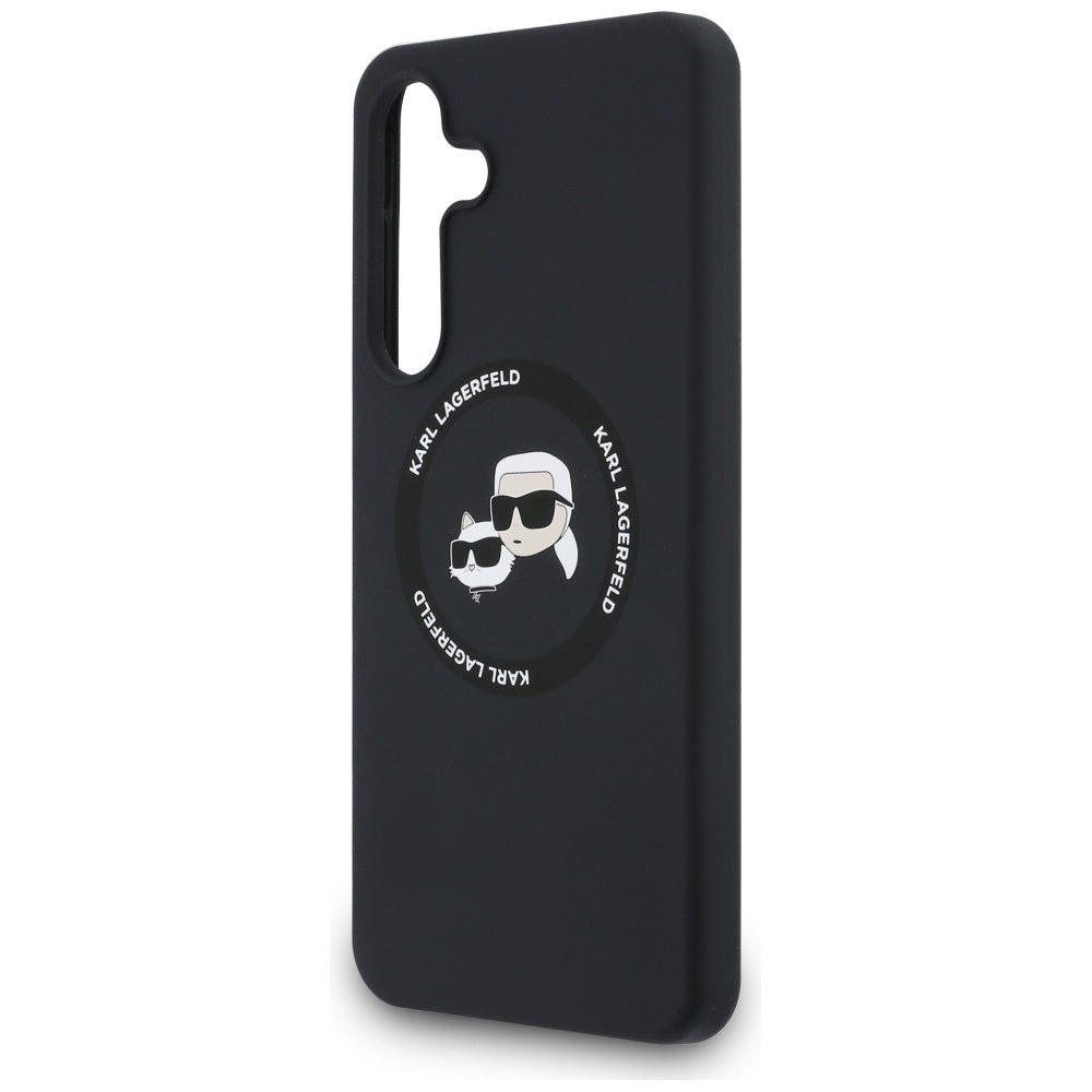 MagSafe Case for Samsung Galaxy S25 FE, Karl Lagerfeld, Silicone Karl & Choupette's Heads, Black