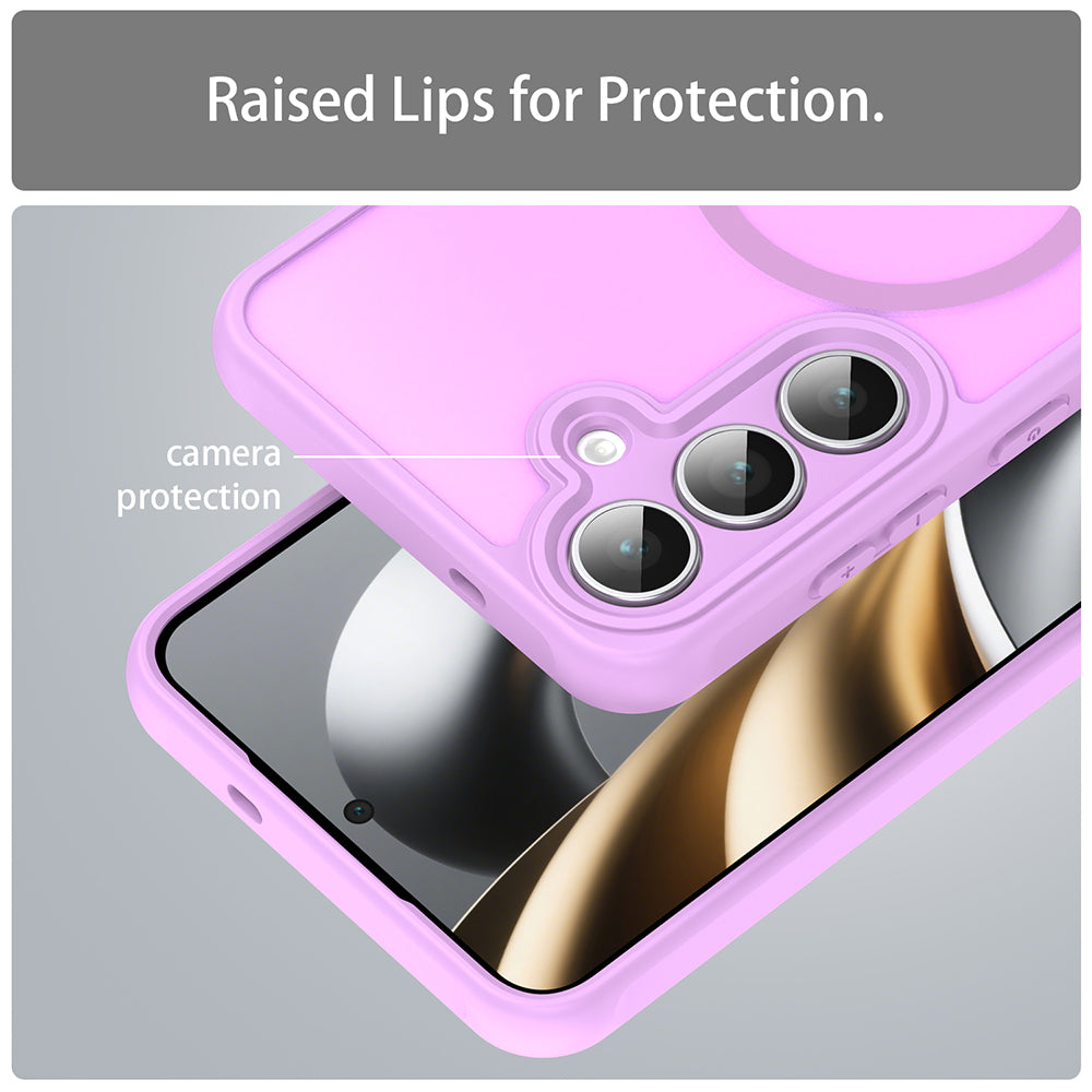 MagSafe Case for Samsung Galaxy S25 FE, Techsuit, HaloFrost II, Pink