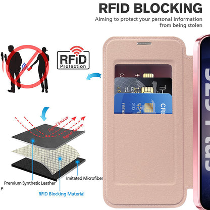 MagSafe Case for Samsung Galaxy S25+ S936, Techsuit, SmartMag Book, Pink
