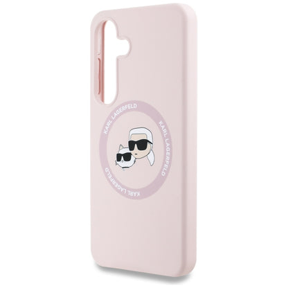 MagSafe Case for Samsung Galaxy S25 S931, Karl Lagerfeld, Silicone Double Heads, Pink