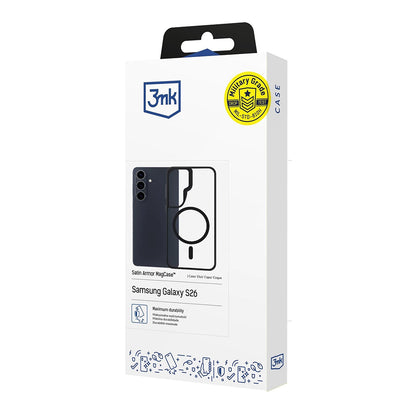MagSafe Case for Samsung Galaxy S26 Plus, 3MK, Satin Armor, Transparent
