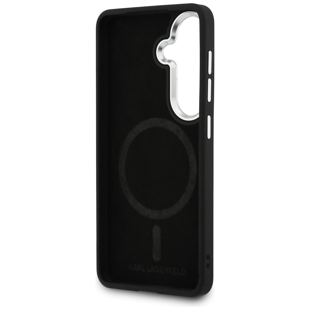 MagSafe Case for Samsung Galaxy S26 Plus S947, Karl Lagerfeld, Initial Logo Debossed, Black