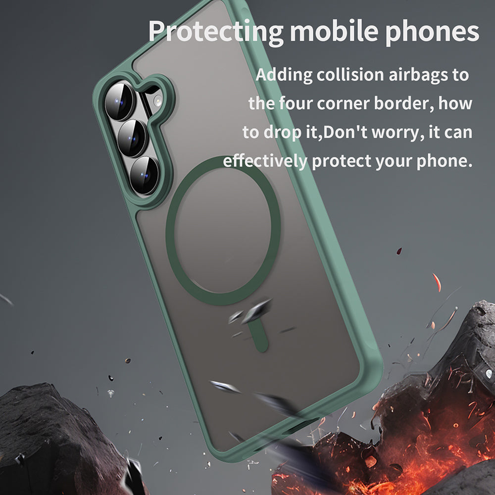 MagSafe Case for Samsung Galaxy S26 Plus, Techsuit, HaloFrost II, Green