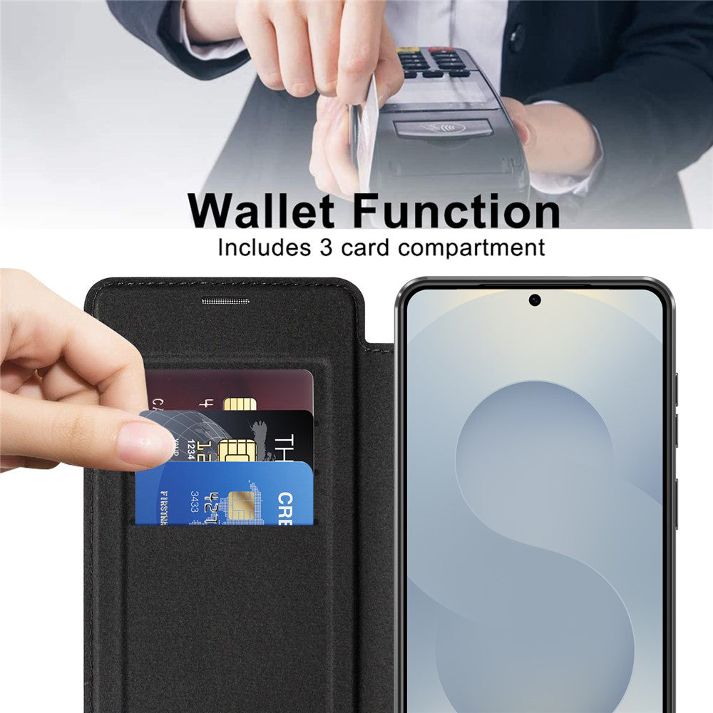 MagSafe Case for Samsung Galaxy S26 Plus, Techsuit, SmartMag Book, Black