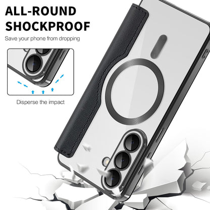 MagSafe Case for Samsung Galaxy S26 Plus, Techsuit, SmartMag Book, Black