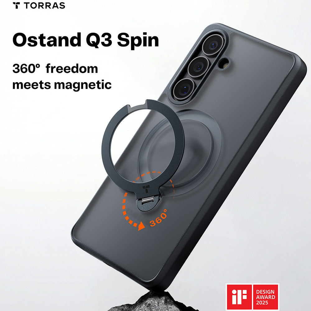 MagSafe Case for Samsung Galaxy S26 Plus, Torras, Ostand Spin, Black